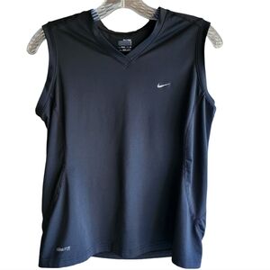 Nike Fit Black Sleeveless V Neck Top | Women's Size Small